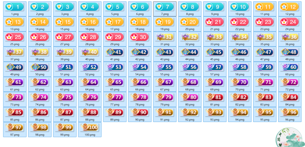 图片[1]-YH0037 子比1-100级等级图标-云浩资源网